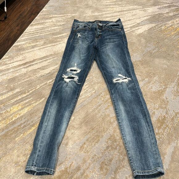 Judy Blue mid rise distressed jeans size 27 in GUC - Picture 1 of 11